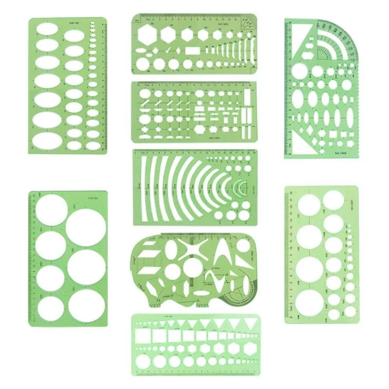 Geometric Drawing Template Rulers Set for Building Formwork Designing Stationery