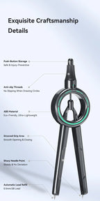Press Student Compass Geometry Set Precision Digital Display Compass for Students Circle Drawing Gauge Tool Exam School Supplies