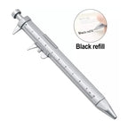 Vernier Caliper Pen Metric mm Ballpoint Stationery Blue Black Refill Student Plastic Measure Piston Tool Micrometer Ruler 100mm
