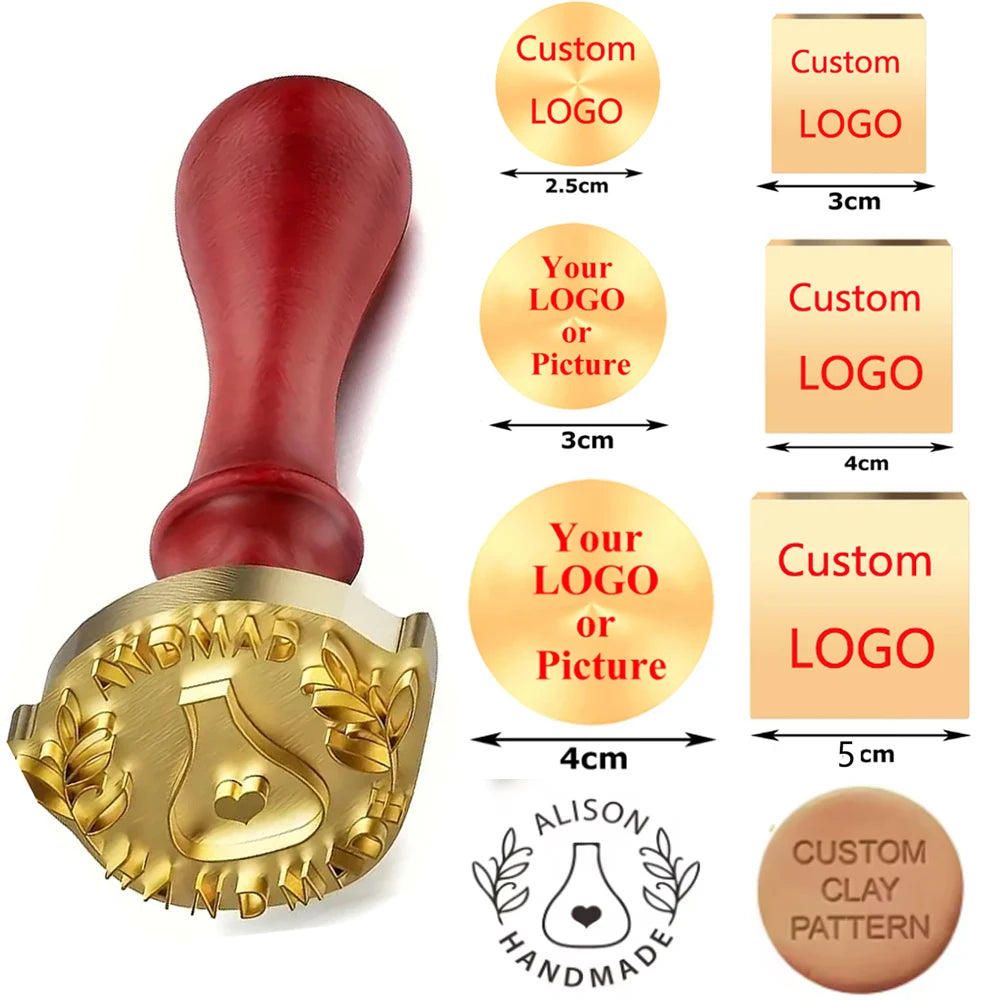 Custom Pottery Stamp for Clay Stamps Personalized Logo & Design Maker,Perfect for Ceramics Logo Design Seal (2.5cm- 5cm)