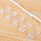 20/100pcs Cable Organizer Clips Cord Holder Transparent Management Wire Manager Home Office USB Data Line Winder Hooks Protector