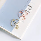 20pcs Umbrella Shape Paper Clip Creative Cute Bookmark Metal Color Cartoon Paper Clips For Planner Office Stationery