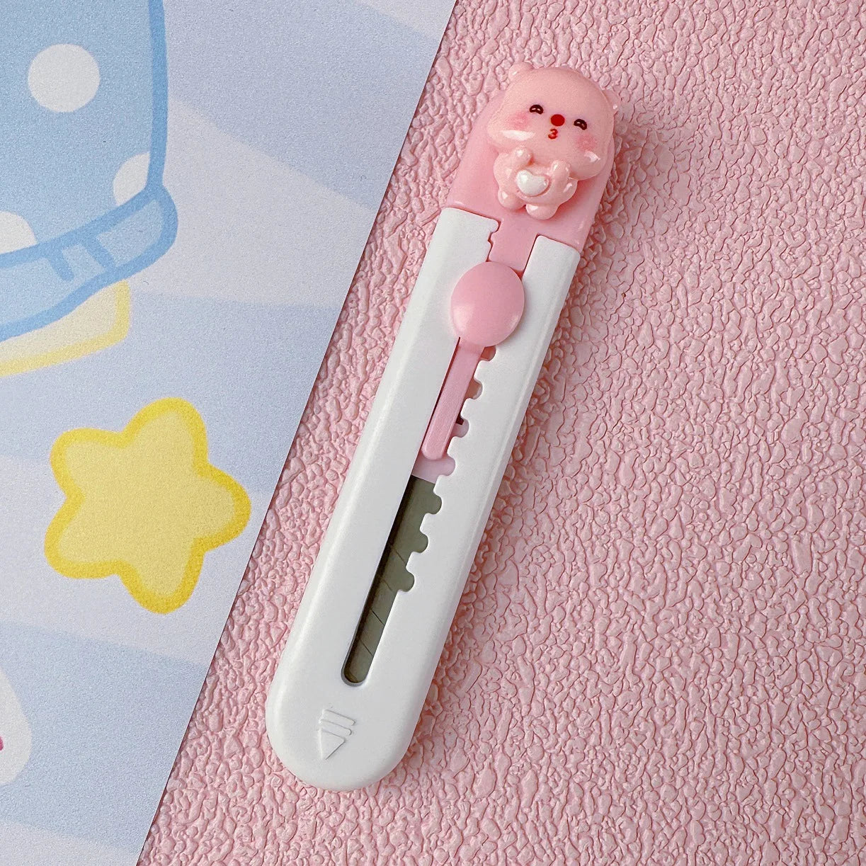 1pc Mini Portable Art Knife Students Use Envelope Opener Cute Cartoon Paper Cutter Office Stationery Express Unpacking Device