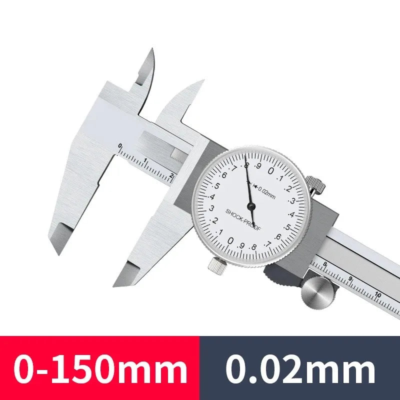Vernier Calipers 0-150/200mm 0.02mm High Precision Anti-vibration Pachometer Dial Caliper Metal Gauge Ruler Depth Measuring Tool