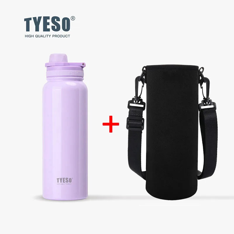 TYESO Stainless Steel Thermal Water Bottle Portable Tumbler Sport Vacuum Flask Keeps Cold and Heat Thermal Mug Car Insulated Cup