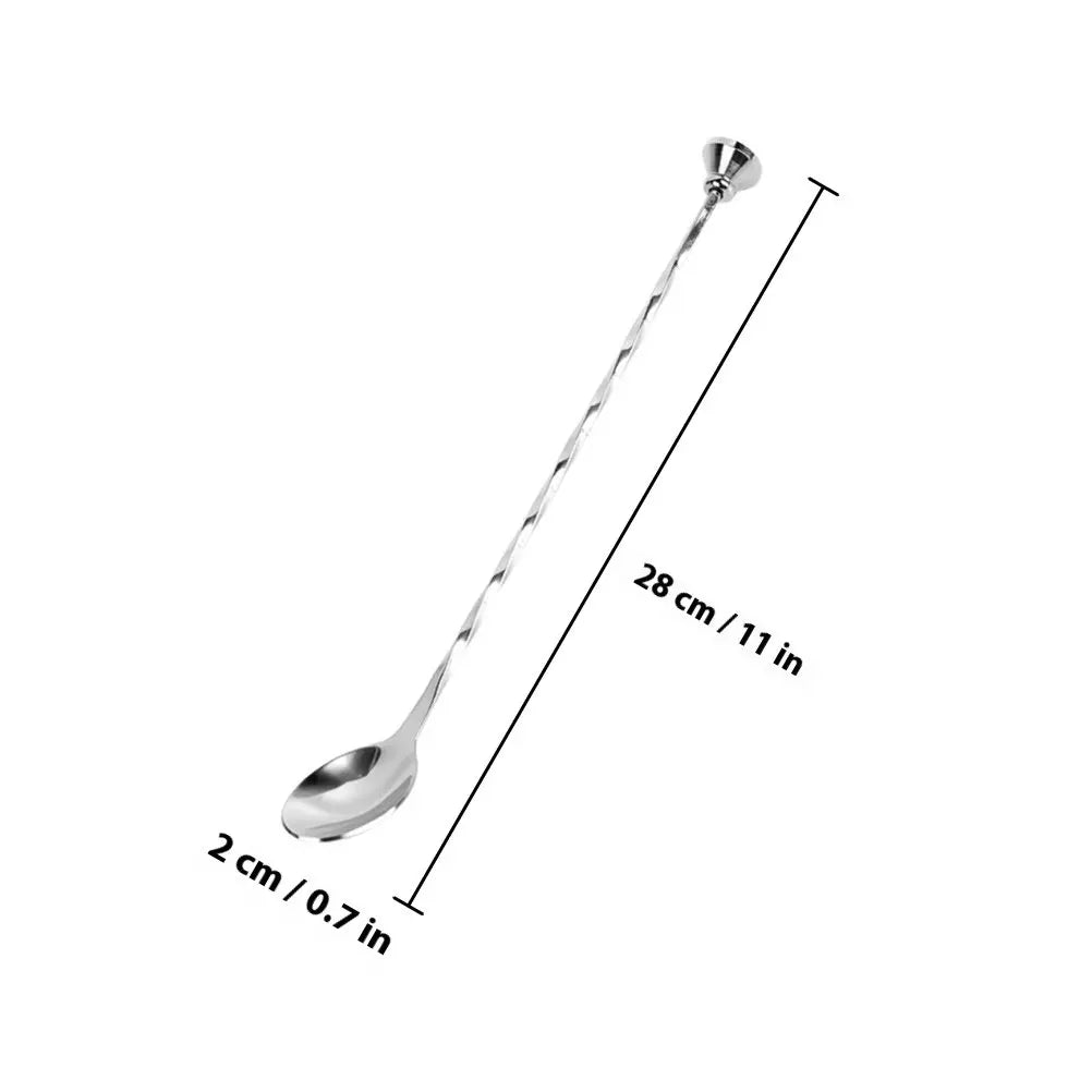 Stainless Steel Cocktail Stirring Spoon Bar Mixing Spoon for Coffee Tea Honey Beverages Dessert Stirrer Multi-Function Household