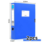2pcs A4 Colorful File Boxes, Foldable Folder Organizers, Large Capacity for Financial Vouchers with Side Labels, Office Supplies