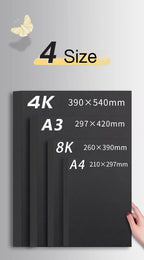 20-100 Sheets Black Paper for Drawing Diy Crafts Decorative Packaging 180/230/300gsm/m² Thickened Paper Cardboard Sketch Pad
