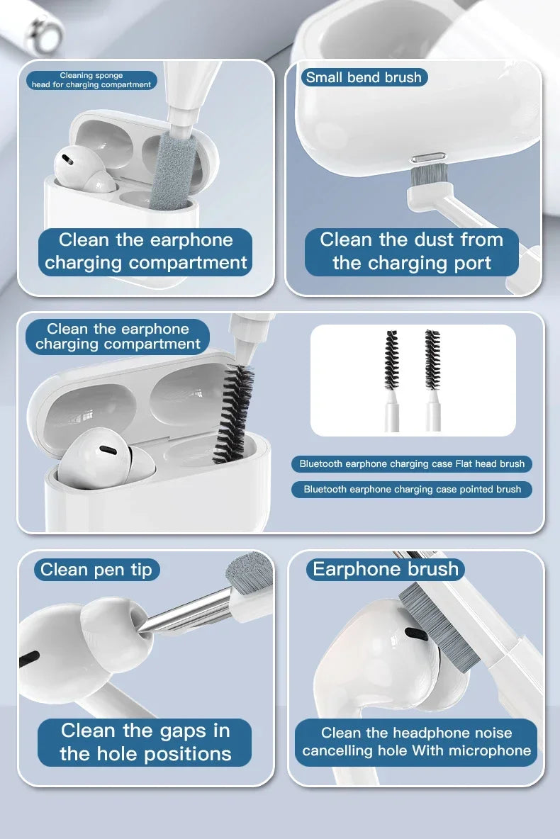 Multi-Function Cleaning Kit  for iPhone AirPods iPad Digital  Camera  PC Keyboard Phone Screen Headphones Cleaning Tools