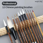 6/9/ 12/ 16 Chinese Painting Brush Beginner Calligraphy Drawing Bamboo Pen Curtain Felt Rice Paper Set Landscape Drawing Writing