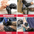 100/50/20PCS Black Nitrile Gloves Latex & Powder Free for Tattooing Manicures Salon Cleaning Disposable Food Working Latex Glove