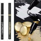 5/1pcs Chrome Pen Marker Mirror Waterproof Paint Repair For Rock Ceramic Glass Metallic Gold/Silver 2mm Nib