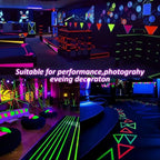 Whaline 6 Colors Neon Gaffer Cloth Tape Set Fluorescent Rainbow UV Blacklight Tape for UV Parties And Events