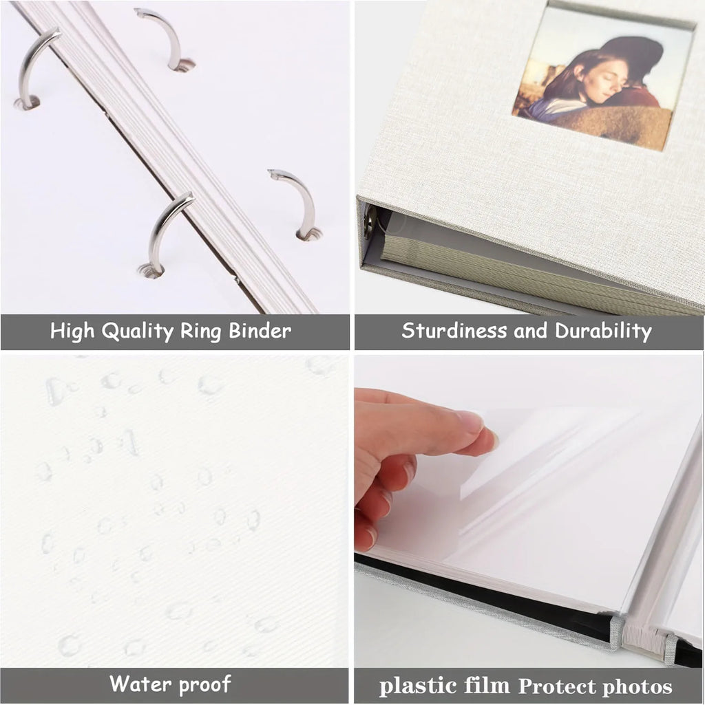 1 Linen Album  3-Ring Scrapbook Album Holds 8x10 5x7 4x6 Photos DIY Album Perfect Gift for Family Weddings and Adventures