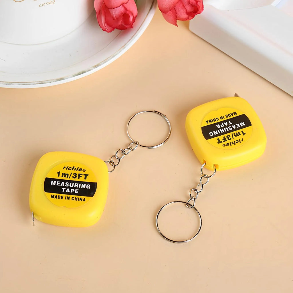 Mini Keychain Tape Measure Easy Reading Automatic Retractable Steel Tape Ruler for Woodworking Construction Sites