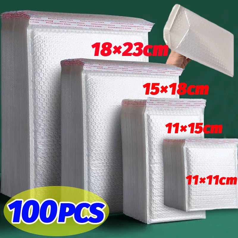 10-100Pcs Multi-size White Bubble Envelopes Bag Thicken Waterproof Light Self Seal Shipping Bag Bubble Padding Storage Organizer