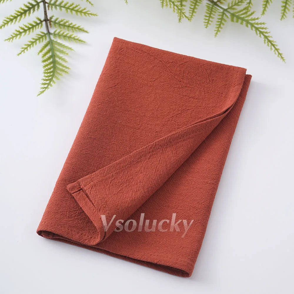 Cloth Napkin 40x40cm Washed Cotton Plain Washed Cotton Soft Rustic Table Napkin for Wedding Christmas Party Daily Family Meals