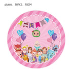 Cartoon Family Theme Birthday Party Decoration Disposable Set Tableware Plate Napkins Tablecloth For Kid Shower Supplies Puzzle