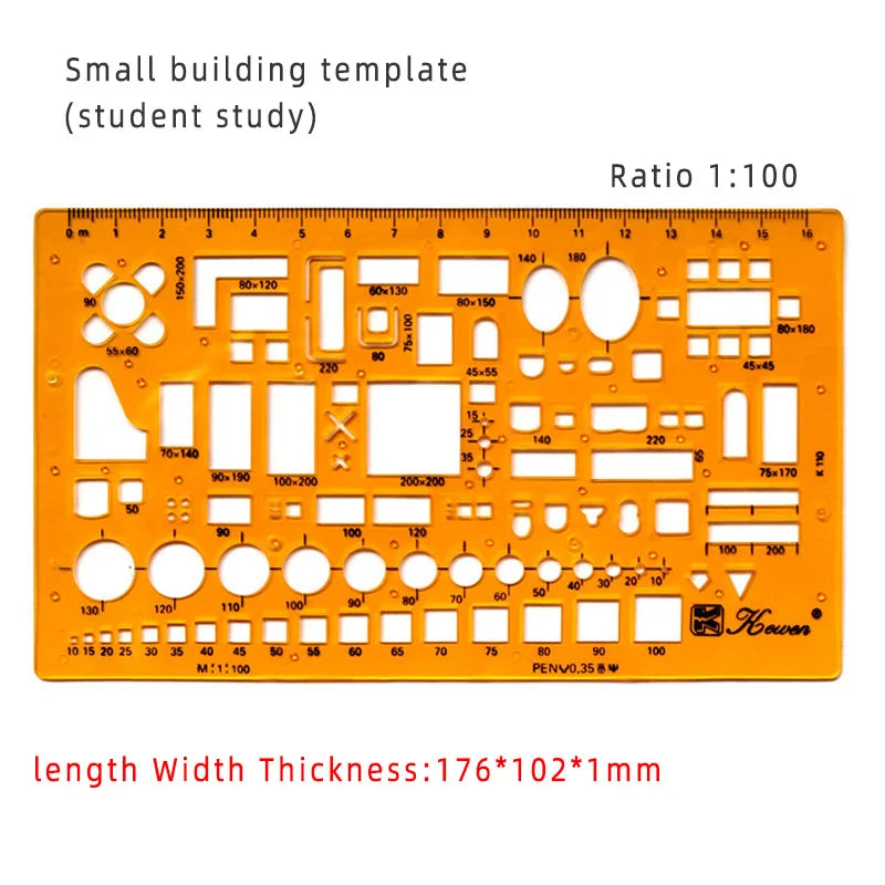 Template Measuring Ruler Circular Oval Ruler Durable K Resin Drawing Design Furniture Architect Template Drafting Ruler