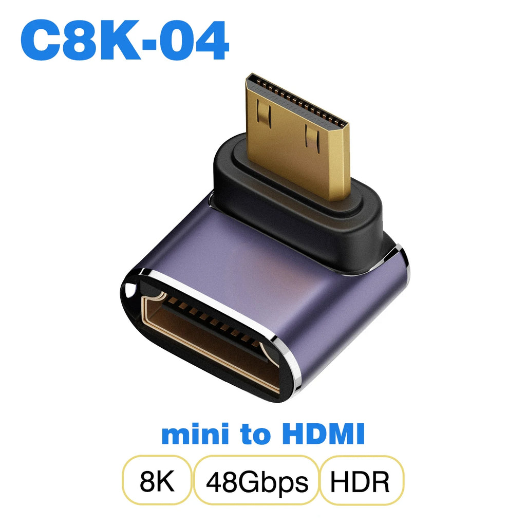 NNBILI HDMI2.1 48Gbps 8K@60Hz 4K@120Hz Ultra High-Speed Adapter Mini/Micro HDMI to HDMI Converter for PS5 X/S PC HDTV Projector