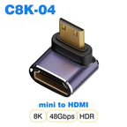 NNBILI HDMI2.1 48Gbps 8K@60Hz 4K@120Hz Ultra High-Speed Adapter Mini/Micro HDMI to HDMI Converter for PS5 X/S PC HDTV Projector