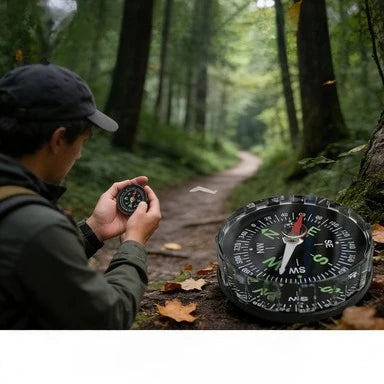 New Waterproof Hiking Compass, Multifunctional Sighting Navigation For Survival Traveling, Mountaineering Boating Outdoor Sports