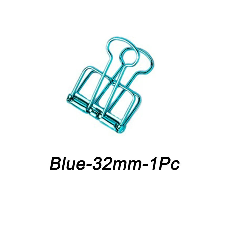 High Quality 51/32/19mm Multicolor Metal Binder Clip Clamp Paper Bookmark Clips Decorative Journal Clips School Office Supplies