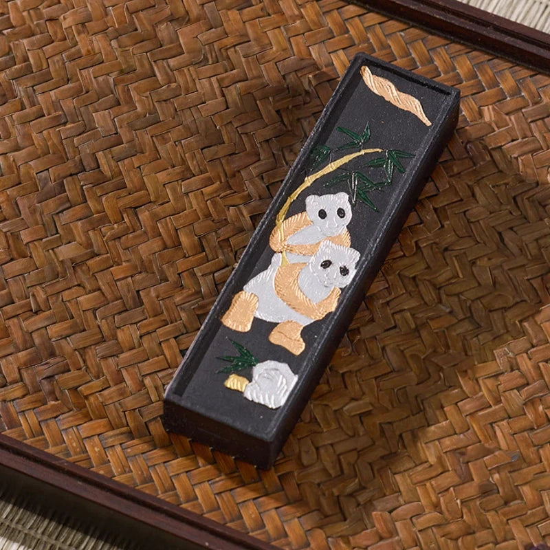 Pine Soot Solid Ink Stick Chinese Traditional Sumi Ink Stick Handmade Ink Block Stick for Calligraphy Painting Practice Art Tool