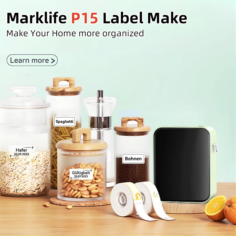Marklife Mini Label Printer P15 B1 B21 Bluetooth Thermal Sticker Printer For Kitchen School Office To Gift/Diy Creative/Marking