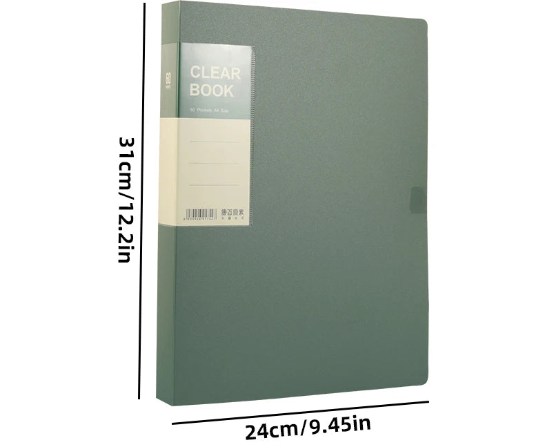 Hot Classic Style 20/30/40/60 Pages Thick Side-in Type Display Book Waterproof Large Specifications Test Paper Storage Folder