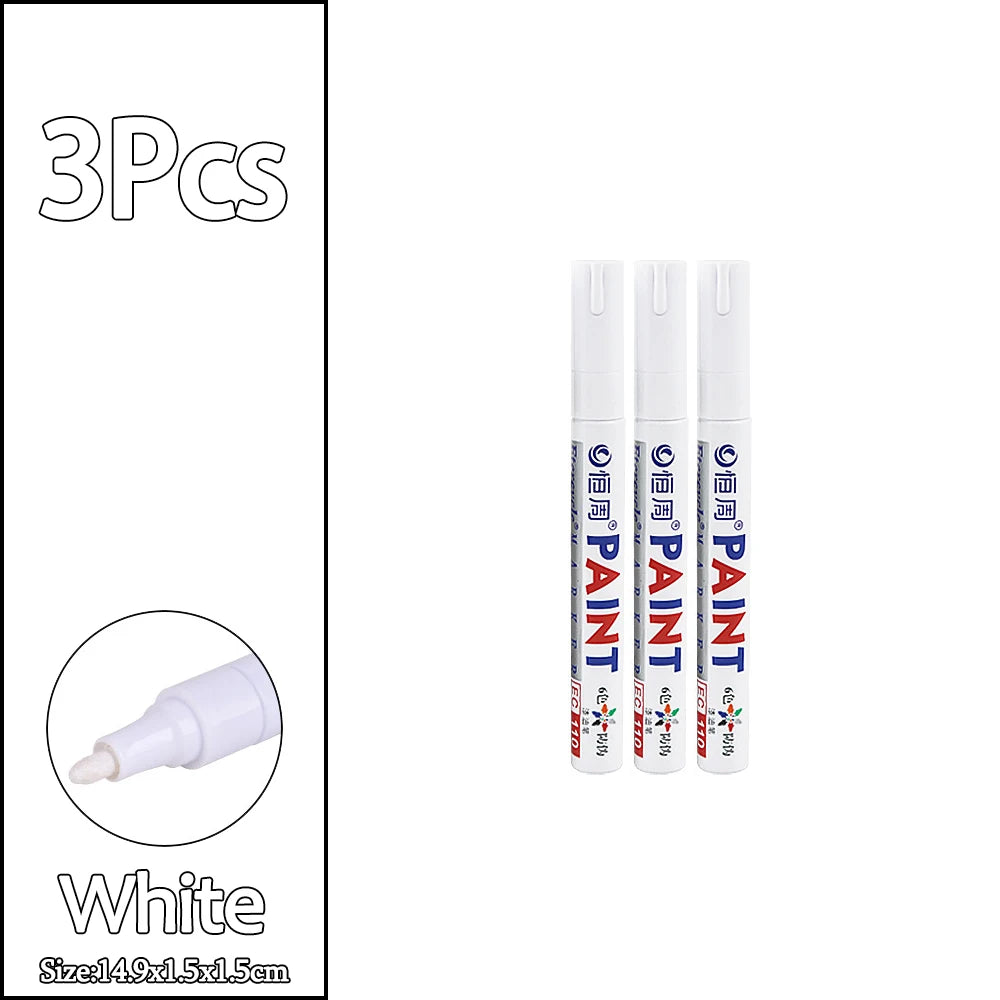 1/3/6/12Pcs Colorful Permanent Paint Marker Waterproof White Markers Tire Tread Rubber Fabric Paint Metal Paint Marker Pens