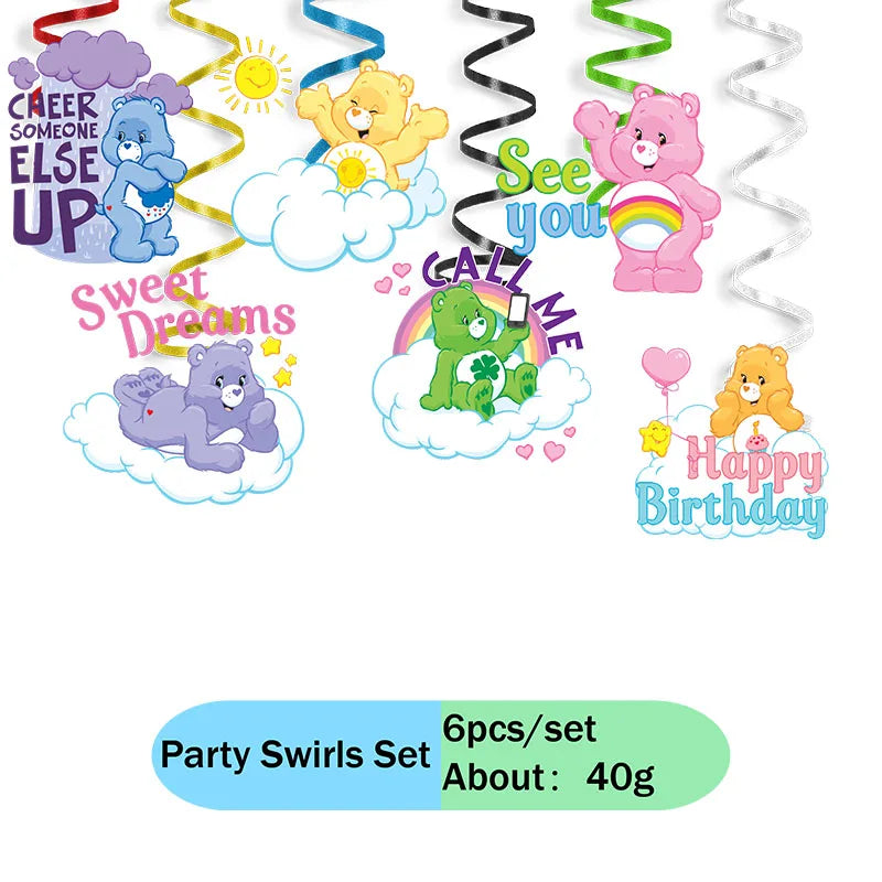 Care Bears Rainbow Bear Theme Birthday decorations table decoration & accessories plates sticker children Party supplies