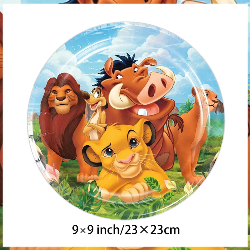 Lion King Birthday Party Decoration Lion Disposable Dinnerware Tablecloth Cup Plate 3D Balloon for Kids Baby Shower Supplies