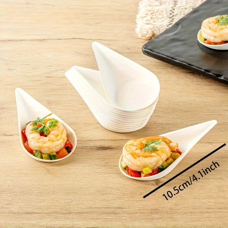 50 Pcs Dessert Plate High-quality Trays Serving Home Plates Water Drop Disposable Fruit Dinner Dishes Paper