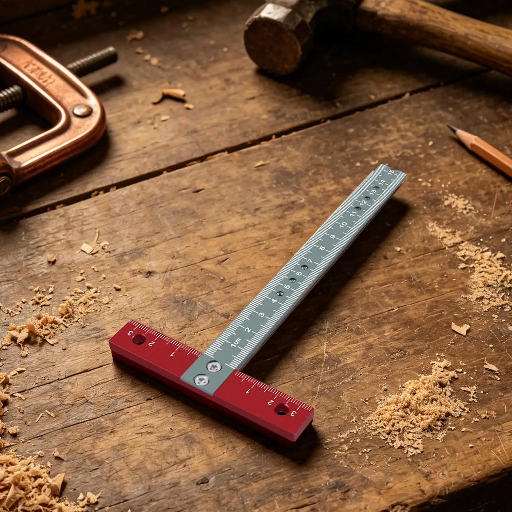 T Ruler T Shape Marking Right Angle Ruler Tool Right-Angle Positioning Square For Woodworking Carpentry Industry Construction