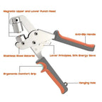 Handheld Grommet Punch Pliers Kit 3/8 Inch Eyelet Setting Tool with 500PCS Metal Grommets for Leather Craft Fabric Clothing Shoes Bags Tarpaulins Belts Curtains DIY Sewing Repair Installation Hand Tool Accessories Set