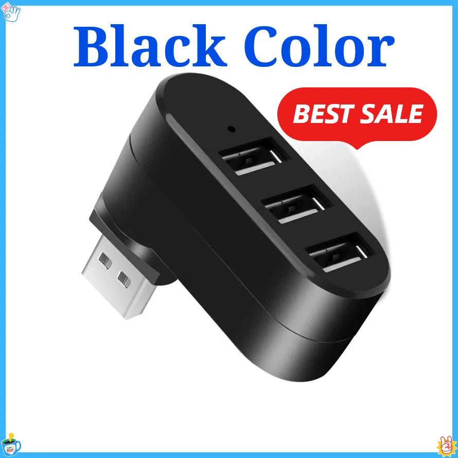 3 in 1 USB HUB 180° Rotatable USB 2.0 HUB 3 Port Multiple USB Splitter Expander For Computer Laptop MacBook U Disk Data Transfer