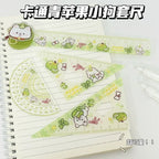 Cartoon 4pcs Ruler Set, Acrylic Straight Ruler Triangle Ruler Protractor, Cute Stationery Measuring Tools for Students
