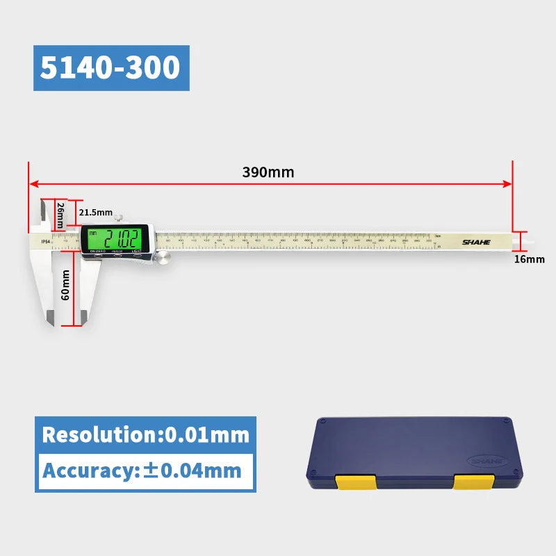 SHAHE Backlight Digital Caliper 0-6"/0-150mm Electronic Vernier Caliper Measuring Tool Digital Micrometer with Large LCD Screen