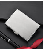 Stainless Steel RFID Anti-Theft Card Holder, Ultra Thin Anti-Demagnetization Metal Wallet, Portable Credit Purse for Men Women