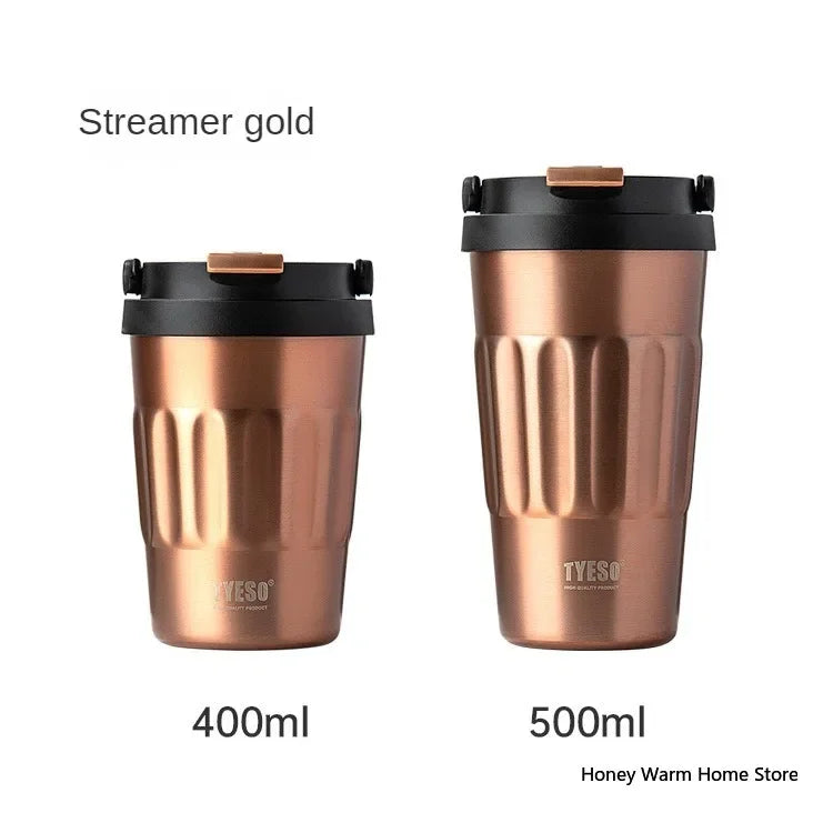 TYESO Vacuum Flasks Thermos Water Bottles 400ml/500ml Stainless Insulated Cup 304 Original Car Tumbler Cold and hot Coffee Mug