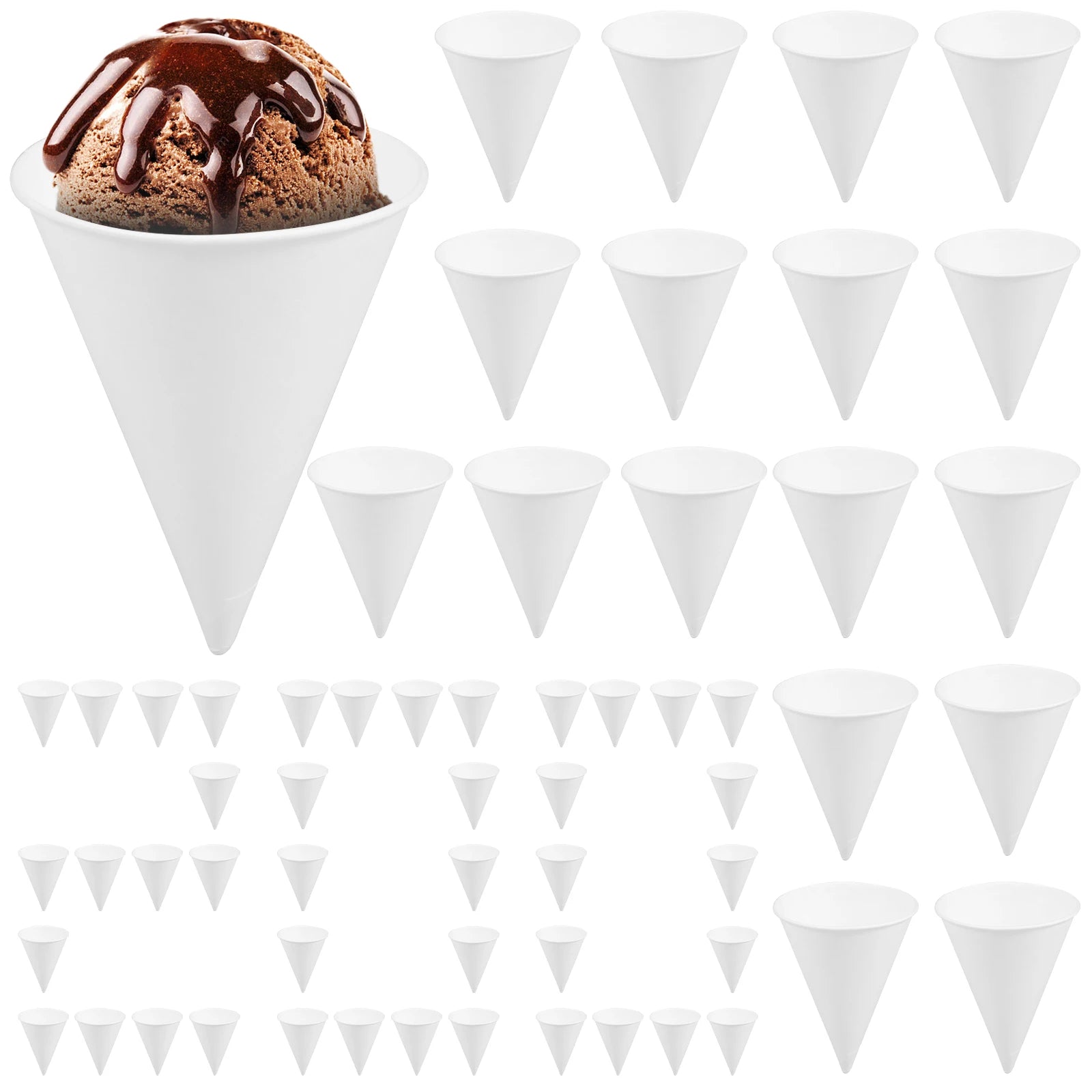 200Pcs Ice Cream Cone Paper Cover Single Use Paper Cone Cup Birthday Party Decor Dog Skye Disposable Tableware Cup Plate