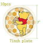 Winnie The Pooh Birthday Party Decoration Plates Napkins Table Cover Balloons Banner Baby Shower Serves 10 Guests Baby Shower