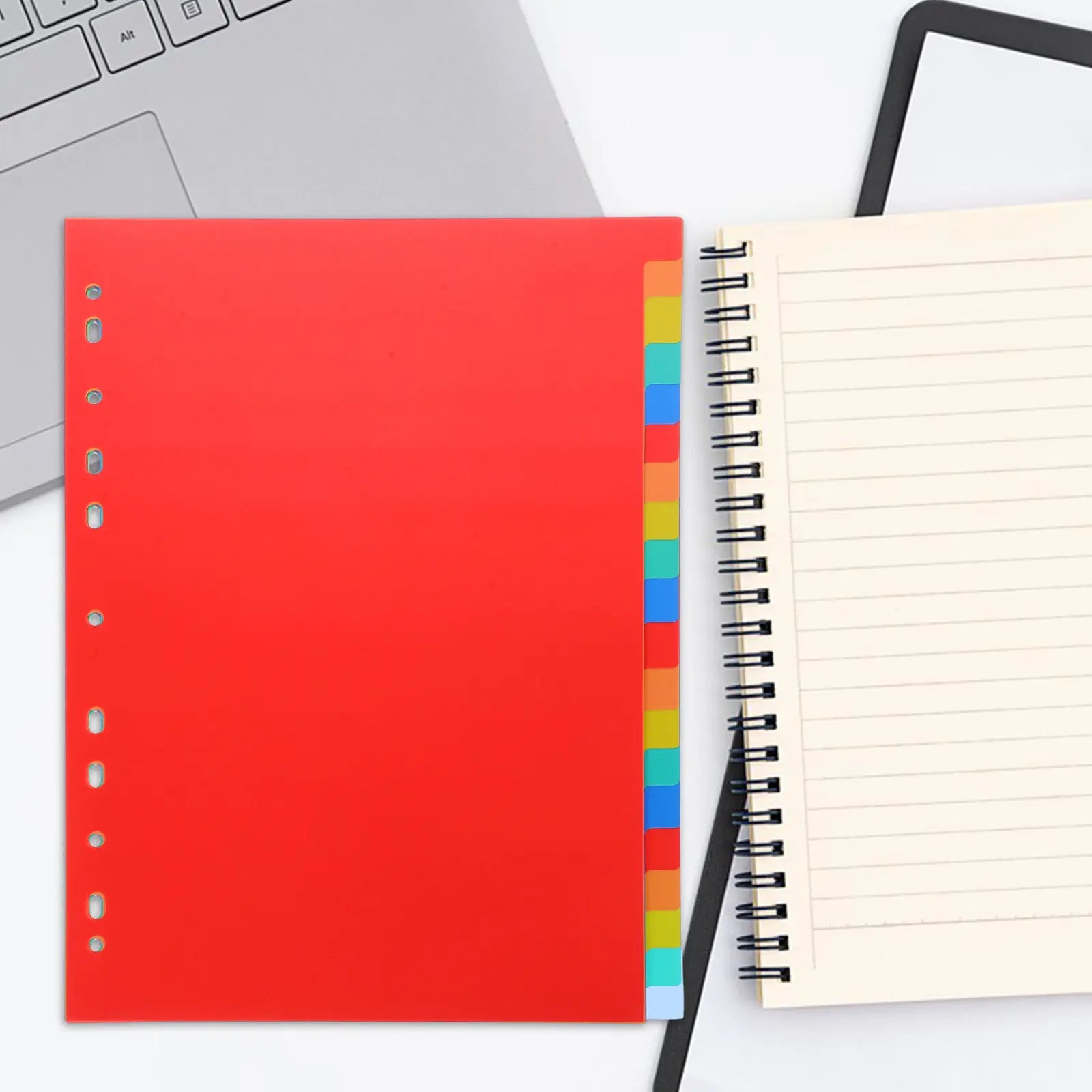 1Set Index Binder Dividers PP Plastic Colored Tab Dividers for A4 Loose-Leaf Binder Notebook Notepad Organizer Gift Set