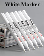 1/3/5 Pcs White Marker Pens 1.0mm 2.0mm Fast Drying Permanent Oily Waterproof Paint Tire Markers Graffiti Pens