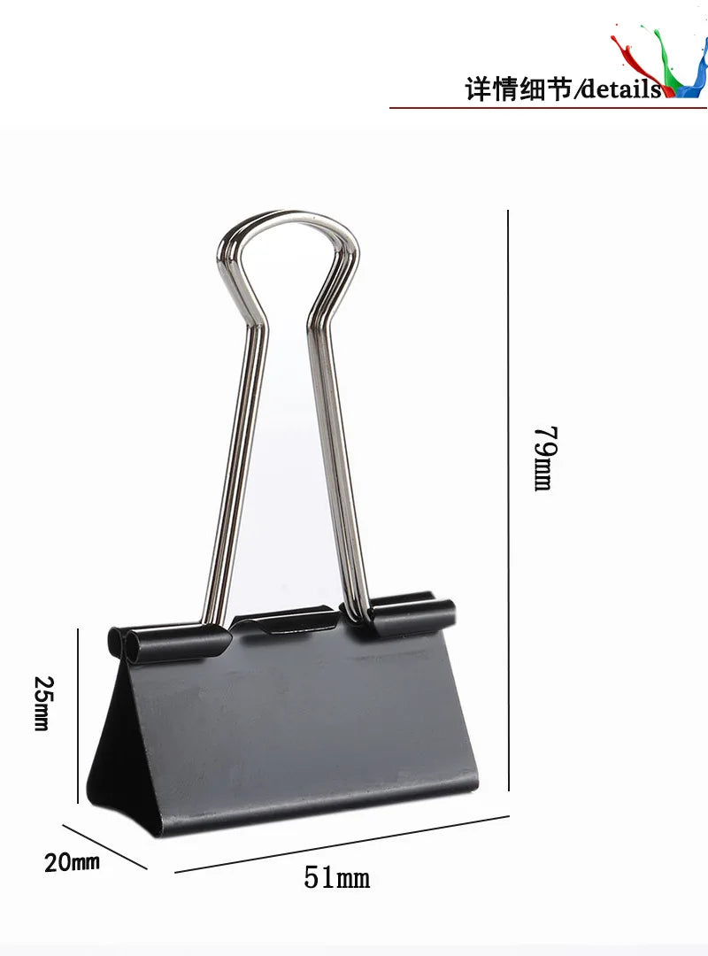 12Pcs/1BOX Binder Clip Clamps Long Tail Combination Folder Bookmark Paper Ticket Clips Effortless School Office Supplies