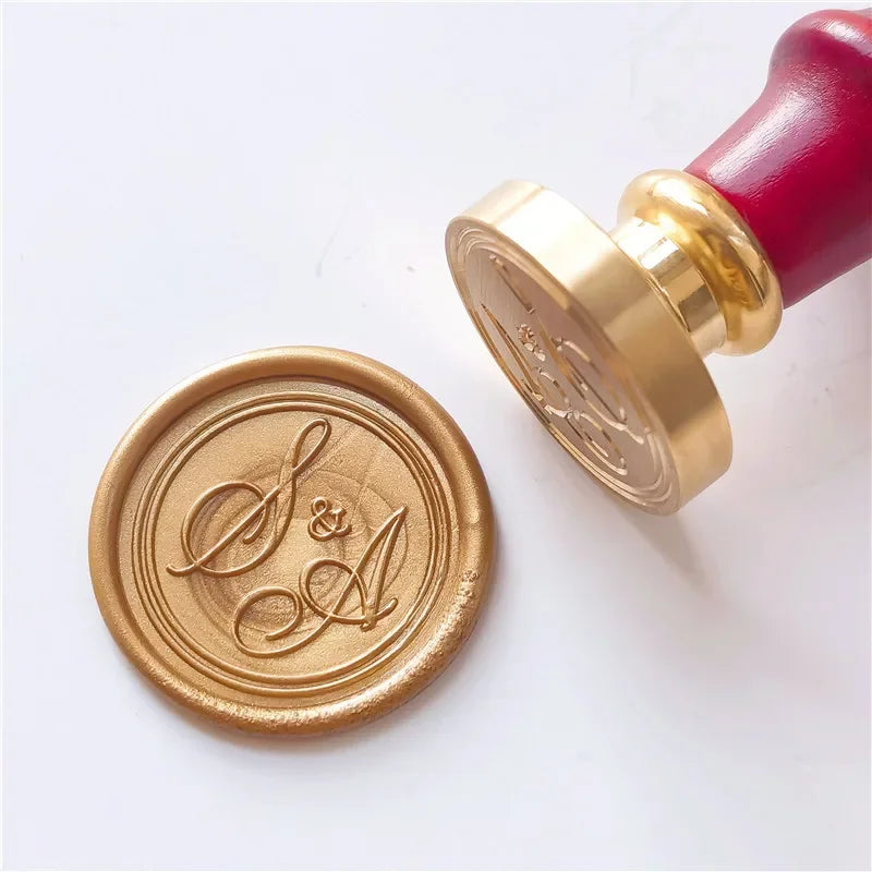 Personalized Wedding Wax Seal Stamp with 2 Initials, Custom Wedding Sealing Wax Stamp Invitation Seal Stamp. Initials Wax Seal