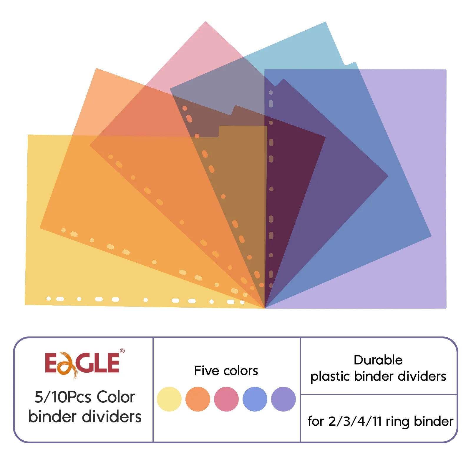 EAGLE Binder Index Dividers A4 Size Index Page for Loose-leaf Notebook Stationery Bookmark School Office Supplies