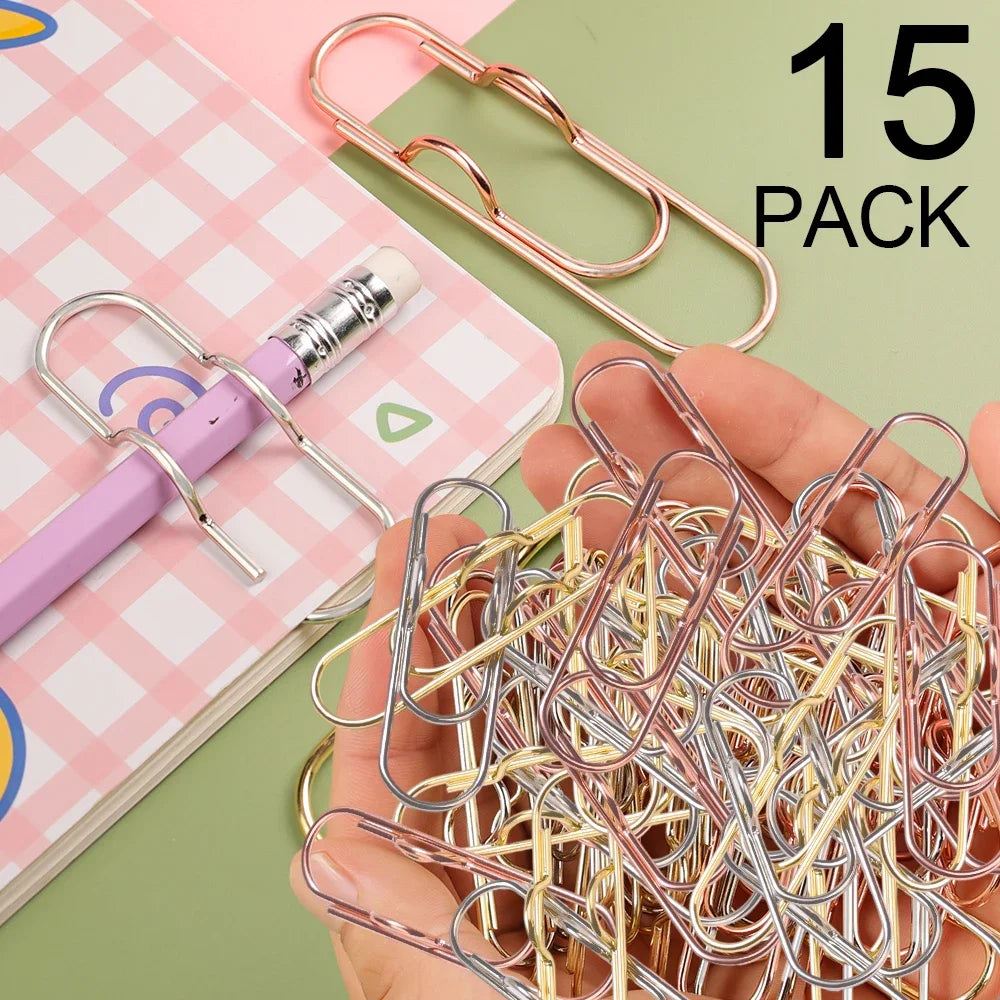 Anti Lost Paper Clip Metal Pen Holder Clips Portable Bookmarks Photo Memo Ticket Fixed Paperclips Office School Stationery