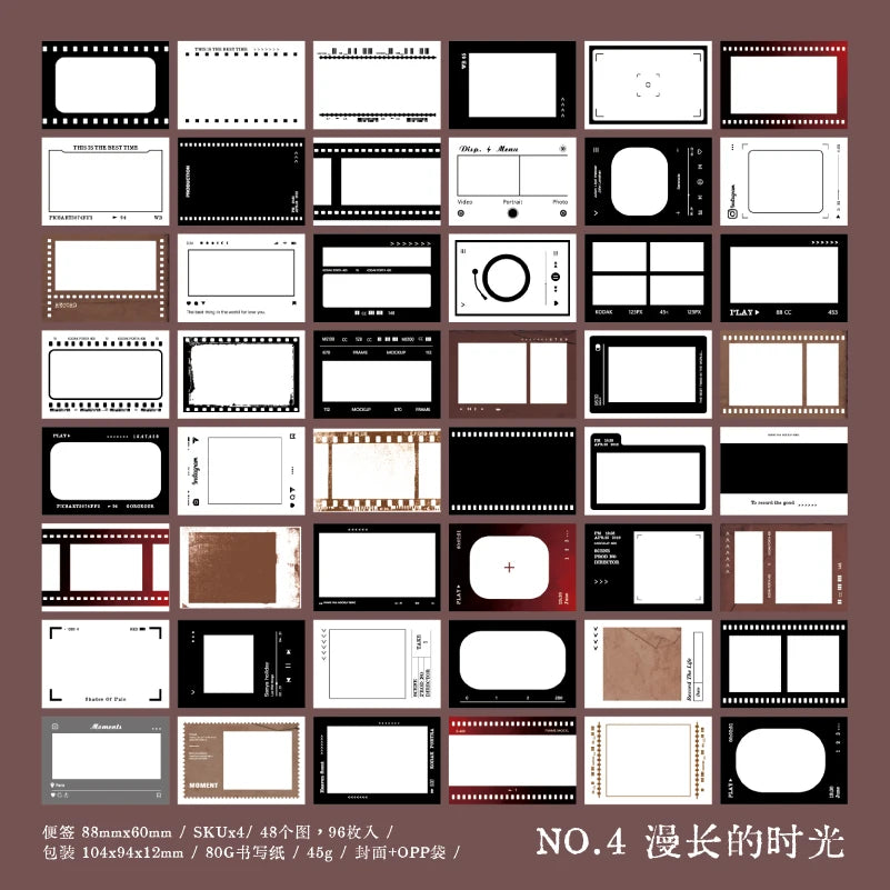 Yoofun 96 sheets Vintage Style Memo Pad Material Paper for Journal Planner Scrapbooking Materials Stationery Notes Paper